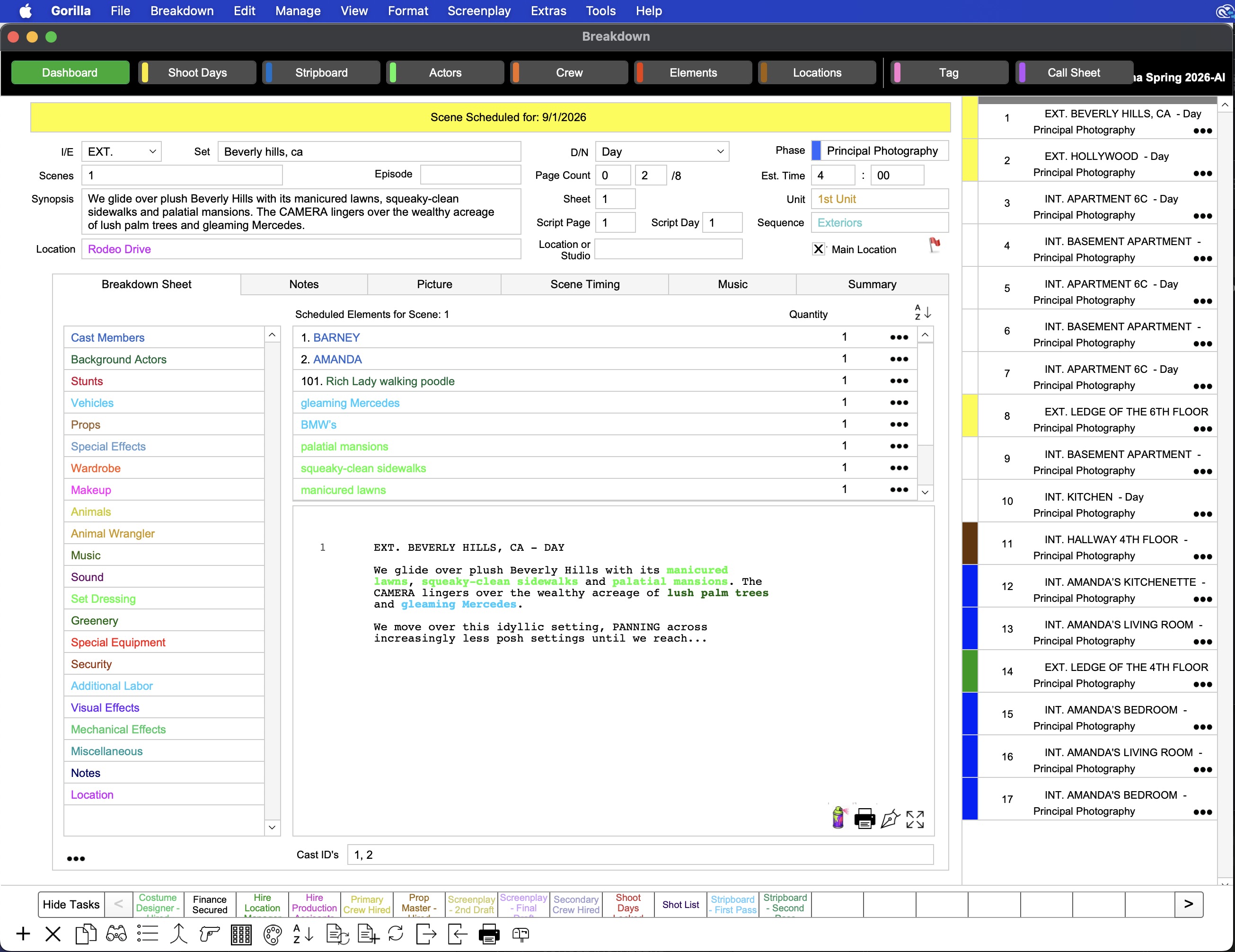 Breakdown Screen in Gorilla